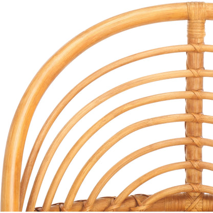 Mecklenburg Rattan Accent Chair by HedgeApple Essentials in natural, white. Made from ratan pole linen (100% polyester) polyurethane foam in a rustic style.