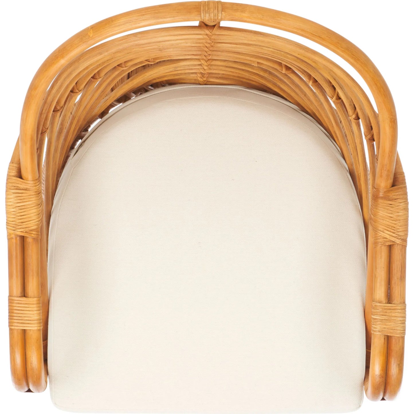 006 SI-2249571 | Additional Silo | Mecklenburg Rattan Accent Chair by HedgeApple Essentials in natural, white. Made from ratan pole linen (100% polyester) polyurethane foam in a rustic style.