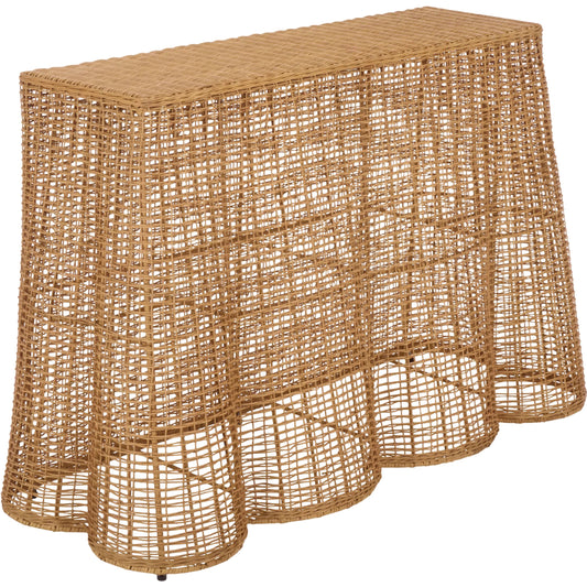 East Rattan Console Table by HedgeApple Essentials in natural. Made from plywood, rattan, fitrit, iron in a unique style.
