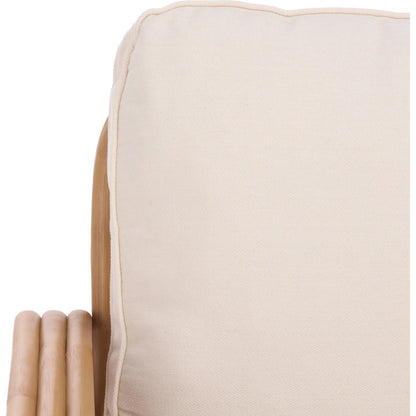 Otsego Rattan Pole Accent Chair by HedgeApple Essentials in natural, white. Made from linen (65% cotton, 35% polyester), foam in a unique style.