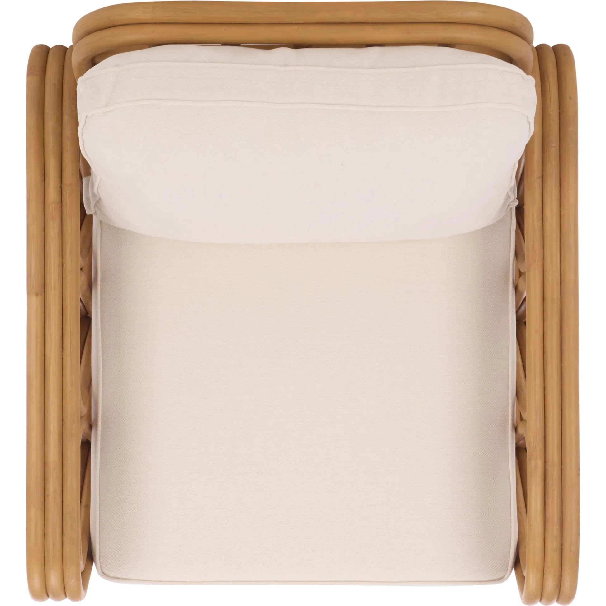 Otsego Rattan Pole Accent Chair by HedgeApple Essentials in natural, white. Made from linen (65% cotton, 35% polyester), foam in a unique style.
