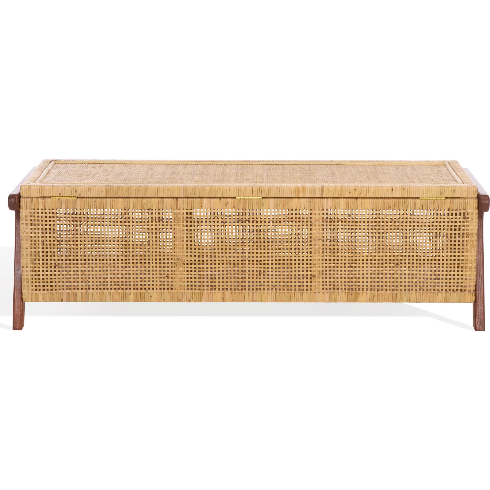 Addison Storage Trunk by HedgeApple Essentials in natural, walnut. Made from mahogany, sungkai, rattan peel in a rustic style.