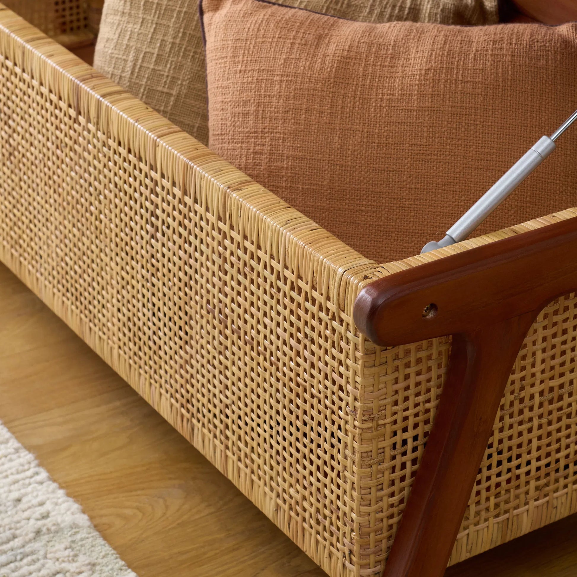 Addison Storage Trunk by HedgeApple Essentials in natural, walnut. Made from mahogany, sungkai, rattan peel in a rustic style.