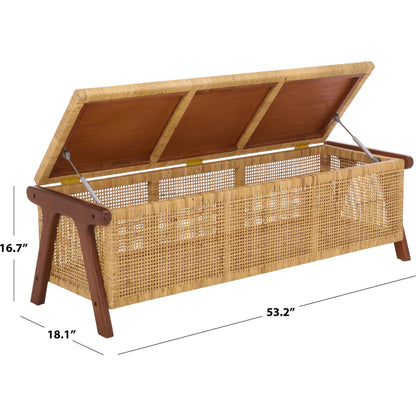 Addison Storage Trunk by HedgeApple Essentials in natural, walnut. Made from mahogany, sungkai, rattan peel in a rustic style.