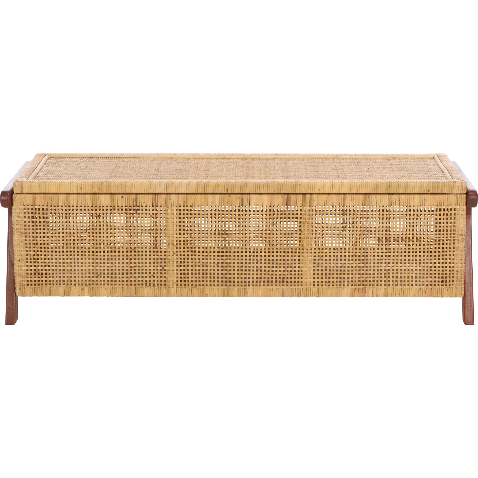Addison Storage Trunk by HedgeApple Essentials in natural, walnut. Made from mahogany, sungkai, rattan peel in a rustic style.