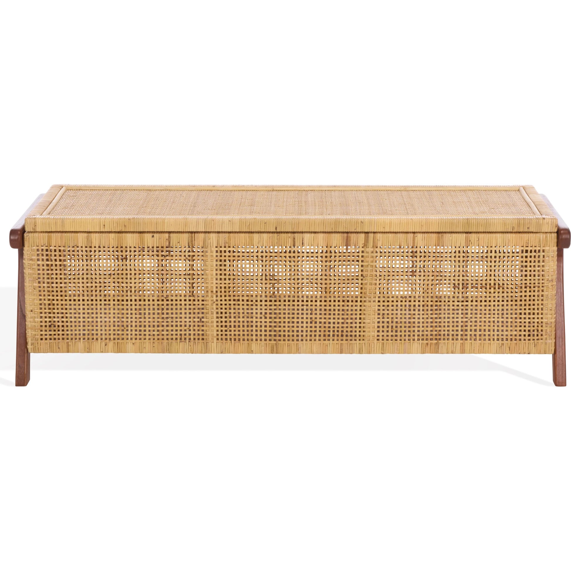 Addison Storage Trunk by HedgeApple Essentials in natural, walnut. Made from mahogany, sungkai, rattan peel in a rustic style.