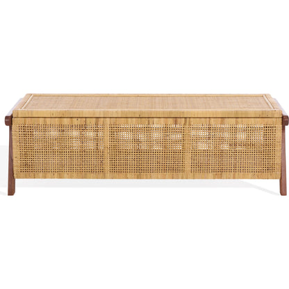 Addison Storage Trunk by HedgeApple Essentials in natural, walnut. Made from mahogany, sungkai, rattan peel in a rustic style.