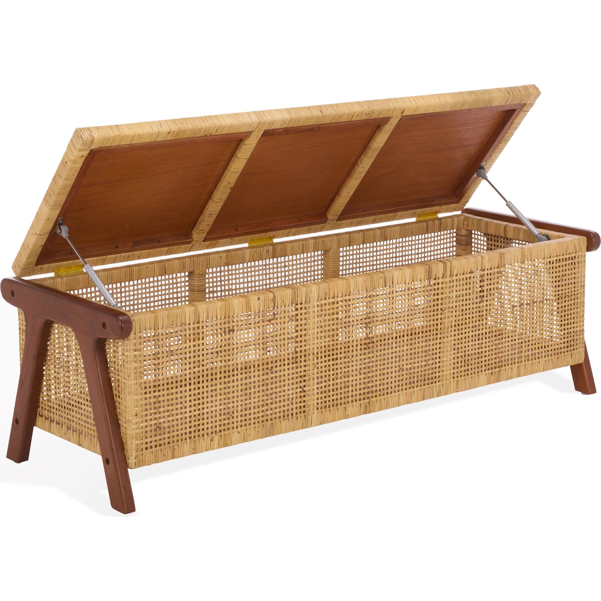 Addison Storage Trunk by HedgeApple Essentials in natural, walnut. Made from mahogany, sungkai, rattan peel in a rustic style.