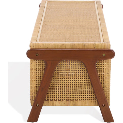 Addison Storage Trunk by HedgeApple Essentials in natural, walnut. Made from mahogany, sungkai, rattan peel in a rustic style.
