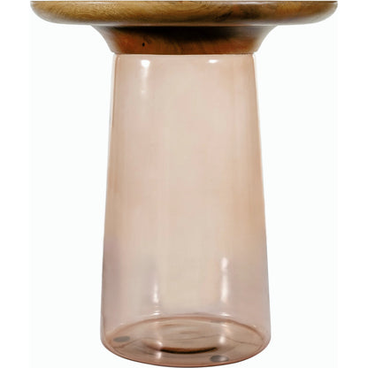 Colwyn End Table - 527916 by Surya. Made from top: mango wood, base: glass in a modern style.