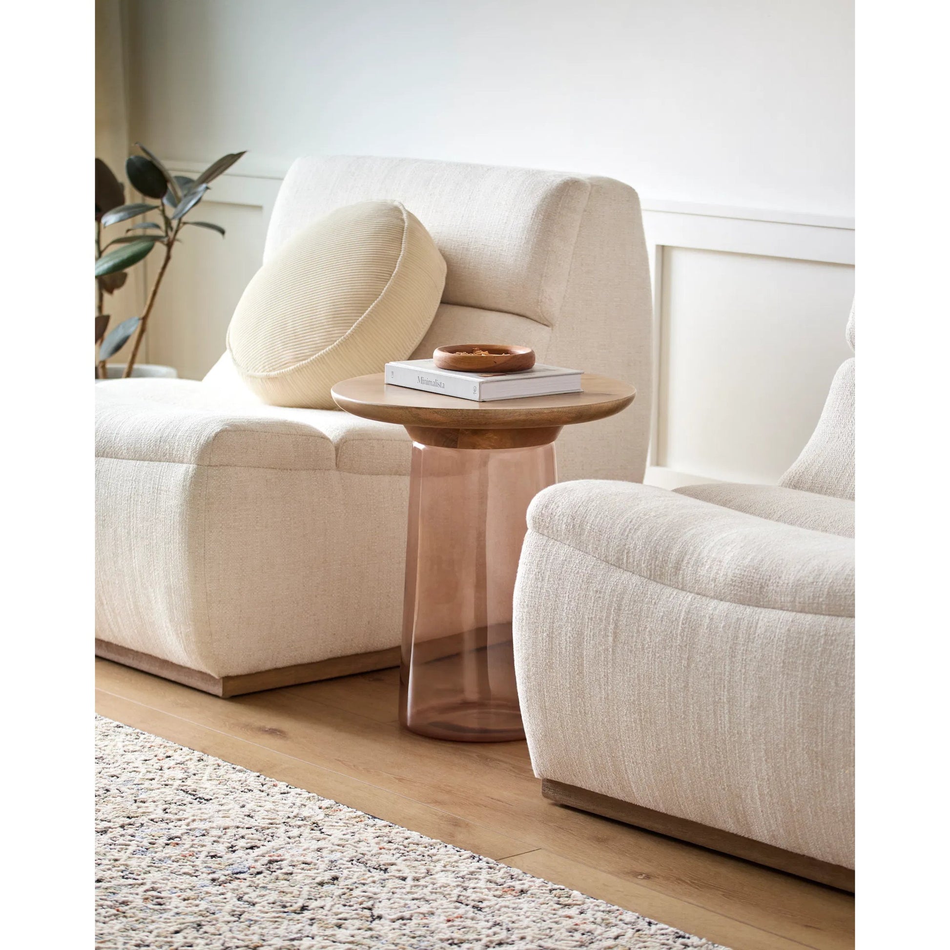 Colwyn End Table - 527916 by Surya. Made from top: mango wood, base: glass in a modern style.