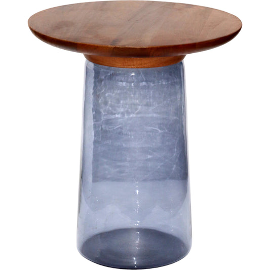 Colwyn End Table - 527916 by Surya. Made from top: mango wood, base: glass in a modern style.