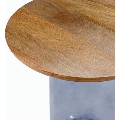 Colwyn End Table - 527916 by Surya. Made from top: mango wood, base: glass in a modern style.