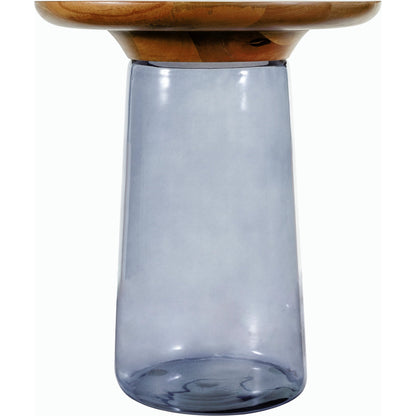Colwyn End Table - 527916 by Surya. Made from top: mango wood, base: glass in a modern style.