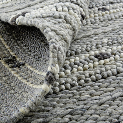 Cicero Transitional Stripes Rug - T15T8006 by Thom Felicia by Feizy Rugs in gray, black, white. Made from wool in a unique style.