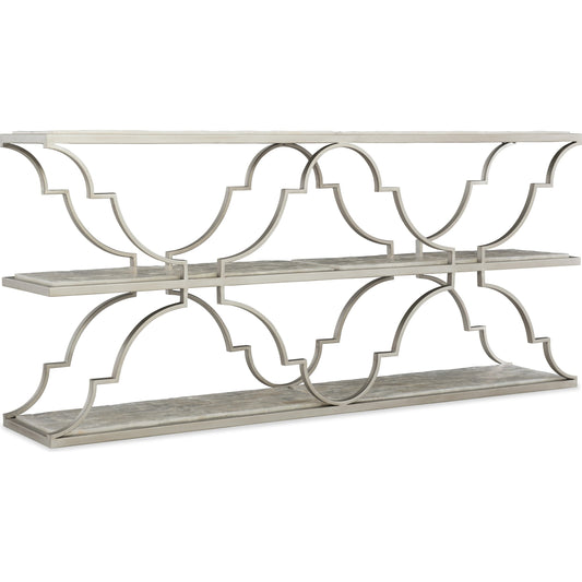 Golden Gate Console by Hooker Furniture in champagne, matte gypsum. Made from metal, matte finished gypsum in a unique style.