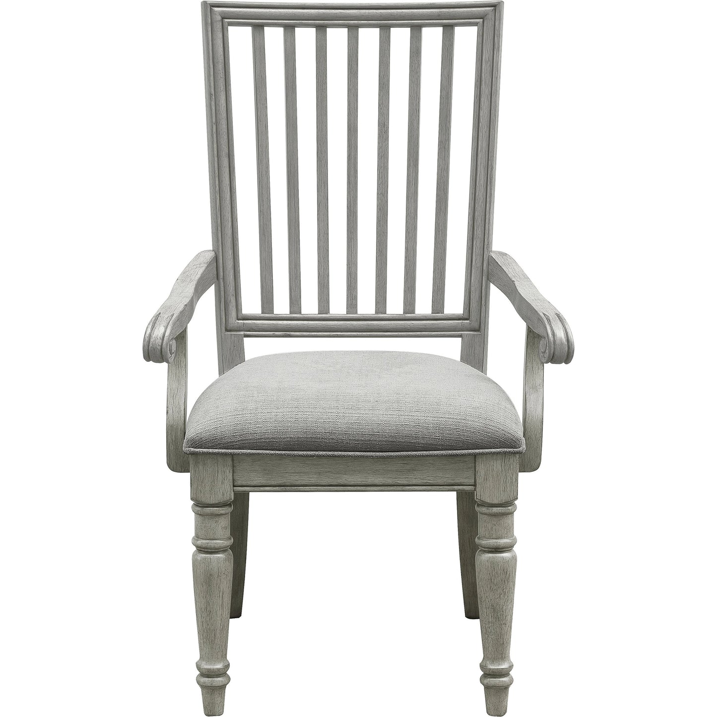 002 SI-2155600 | Additional Silo | Madison Ridge Arm Chair by Pulaski Furniture in bluff grey. Made from asian hardwood, oak veneers, fabric in a traditional style.