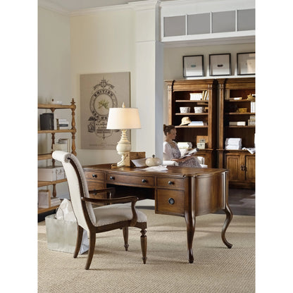 Archivist Writing Desk by Hooker Furniture in pecan. Made from pecky pecan veneers in a traditional style.