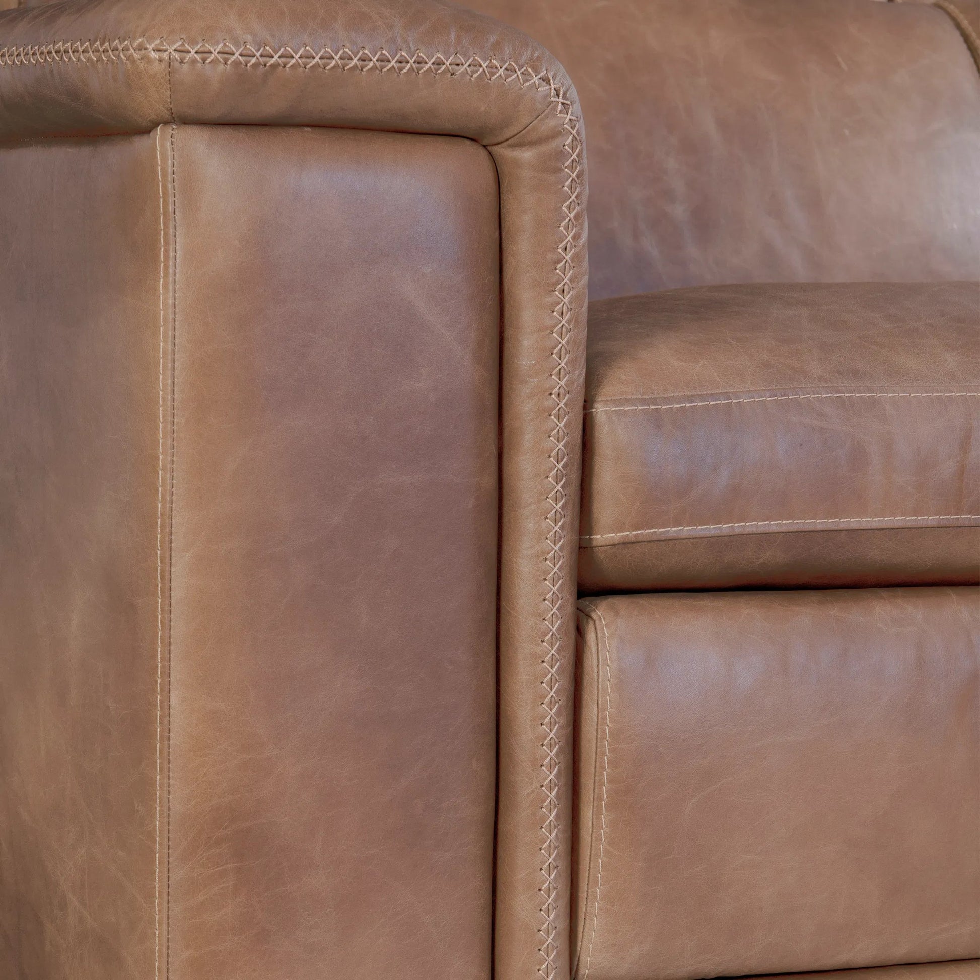 Lioni Leather 4-PIECE Power Motion Sectional by Bernhardt in brown. Made from leather in a unique style.