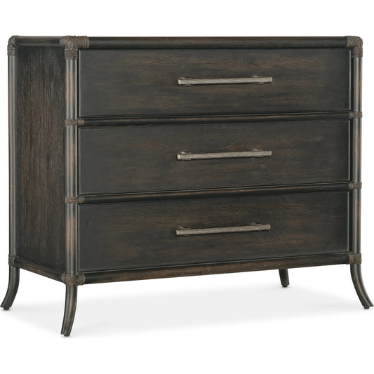 Retreat Pole Rattan Chest by Hooker Furniture. Made from bamboo, maple veneers with rope in a cottage & farmhouse style.