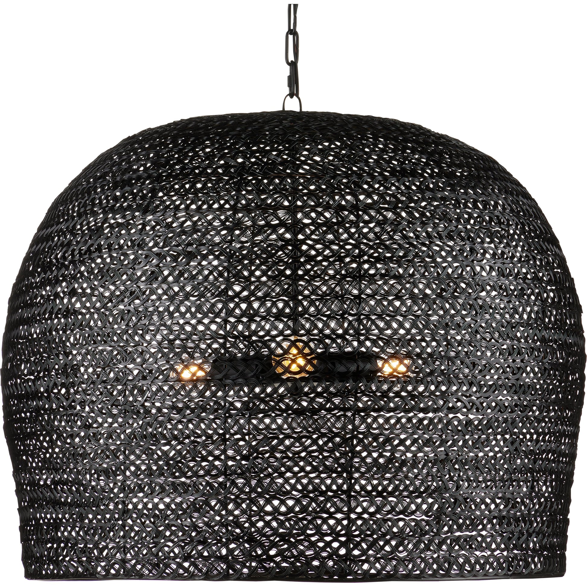 Piero Pendant by Currey and Company in satin black. Made from metal in a cottage & farmhouse style.