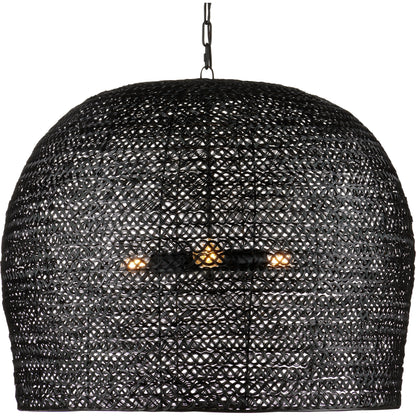 Piero Pendant by Currey and Company in satin black. Made from metal in a cottage & farmhouse style.