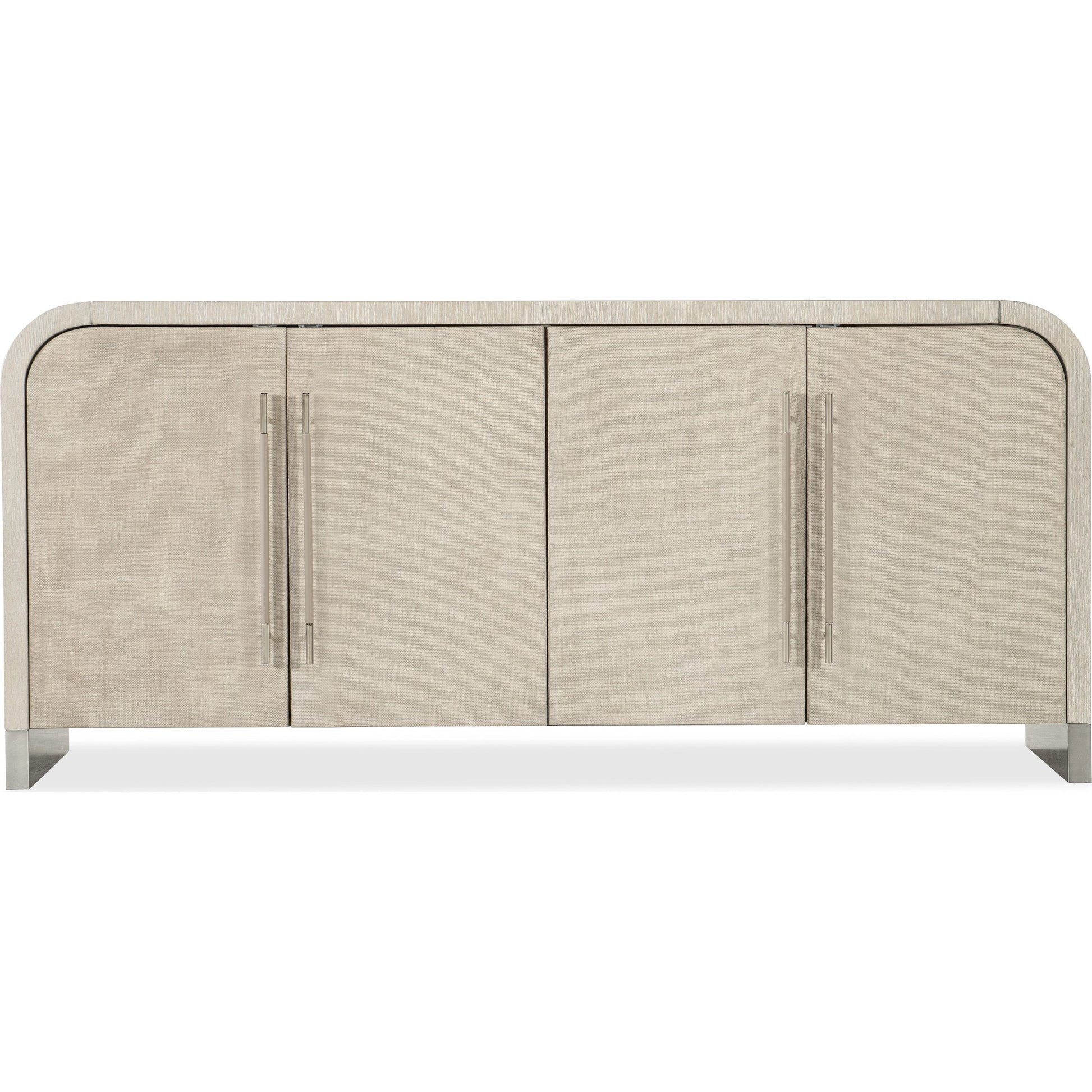 Modern Mood Buffet by Hooker Furniture. Made from oak veneers, raffia in a modern style.
