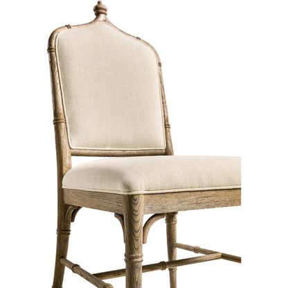 Baronial Dining Side Chair by Jonathan Charles in blue and blue faded oak. Made from oak, fabric in a traditional style.