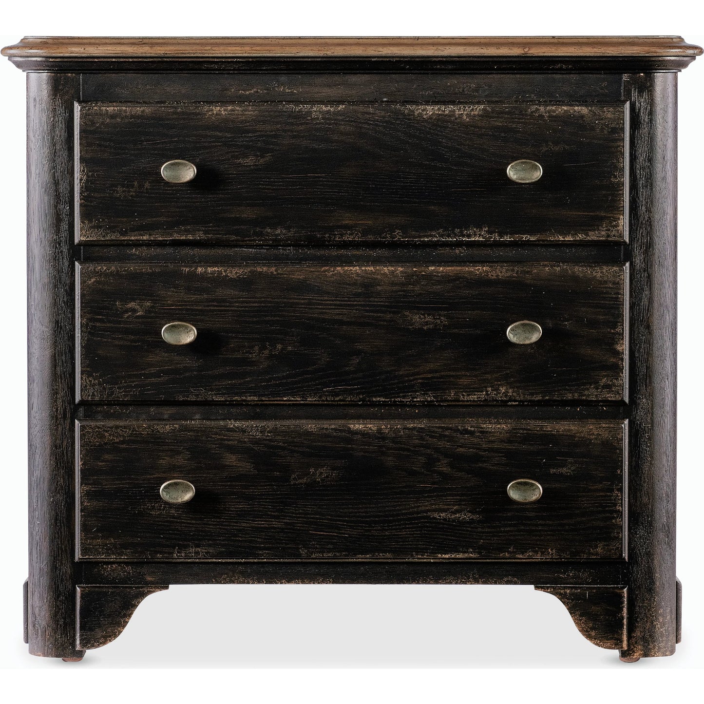 004 SI-2185799 | Additional Silo | Americana Three-Drawer Nightstand by Hooker Furniture. Made from oak veneers with solid-wood edge top in a modern style.