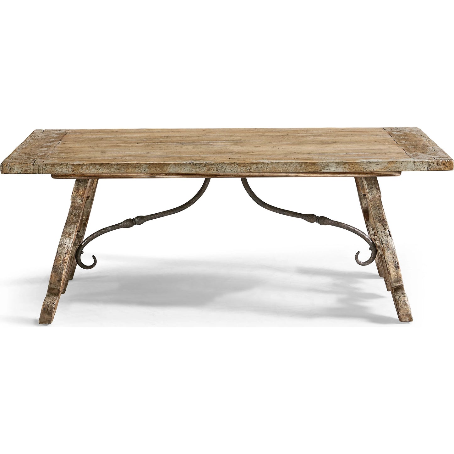 002 SI-2462575 | Additional Silo | Caldera Curved-Base Cocktail Table by Jonathan Charles in light spain painted walnut. Made from acacia in a traditional style.