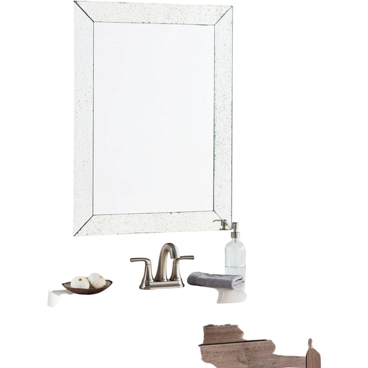 Crystalline - 27989 by Surya in natural and antiqued. Made from mirror, manufactured wood in a modern style.