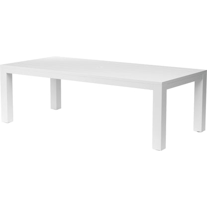 Newport Outdoor 90" Dining Table by Sunset West in frost. Made from aluminum in a modern style.