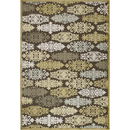 Cynthia CYN-3800 Rug by Surya in milk chocolate. Made from 60% viscose, 40% polyester in a unique style.
