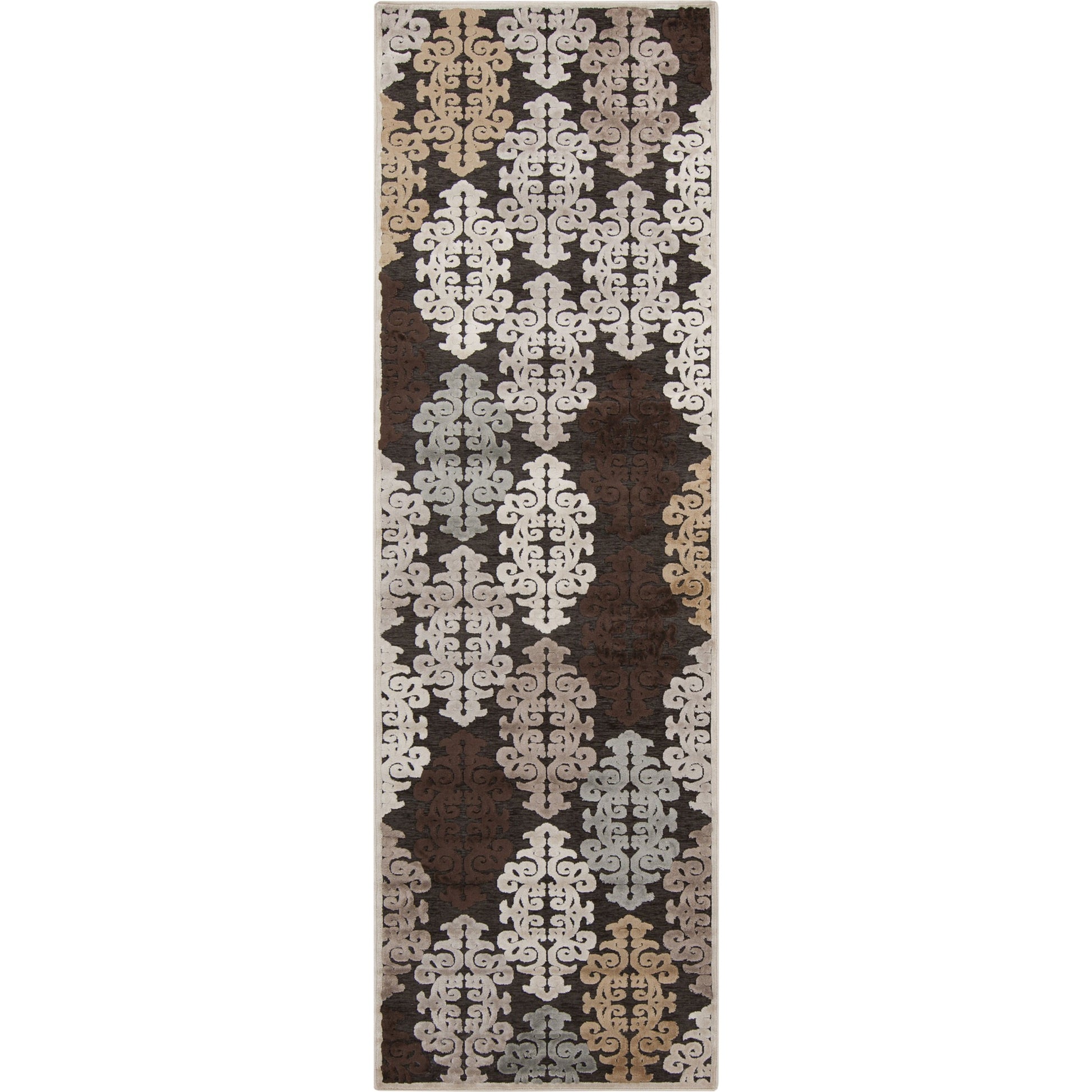 Cynthia CYN-3801 Rug by Surya in cream, ivory, dark brown. Made from 60% viscose, 40% polyester in a unique style.