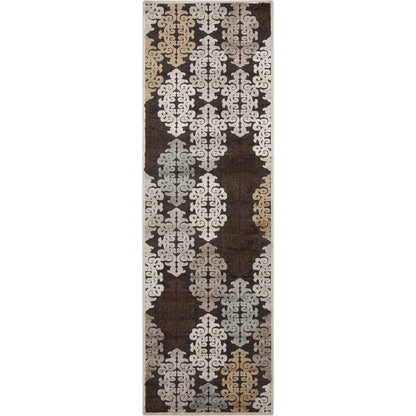 Cynthia CYN-3801 Rug by Surya in cream, ivory, dark brown. Made from 60% viscose, 40% polyester in a unique style.