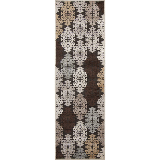 Cynthia Rug - 5485 by Surya in cream, ivory, dark brown. Made from 60% viscose, 40% polyester in a unique style.