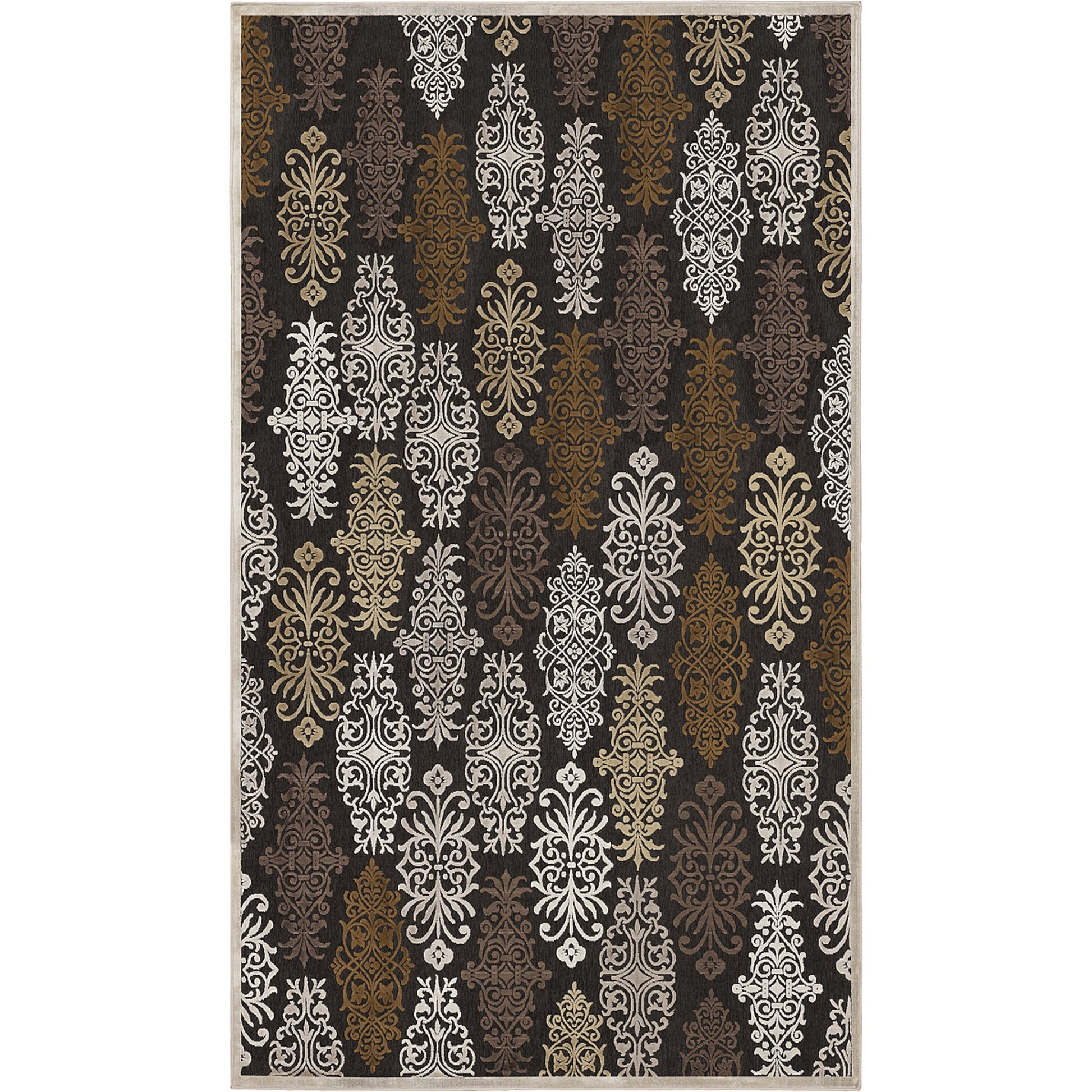 Cynthia CYN-3801 Rug by Surya in cream, ivory, dark brown. Made from 60% viscose, 40% polyester in a unique style.