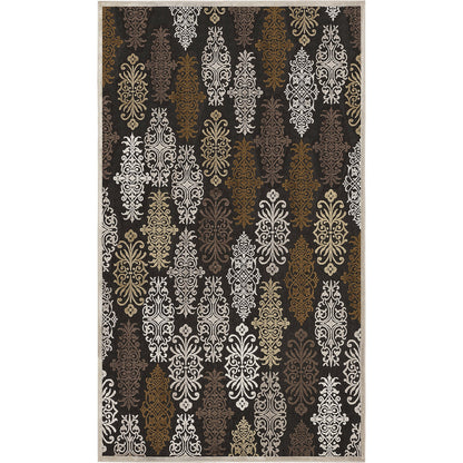 Cynthia CYN-3801 Rug by Surya in cream, ivory, dark brown. Made from 60% viscose, 40% polyester in a unique style.