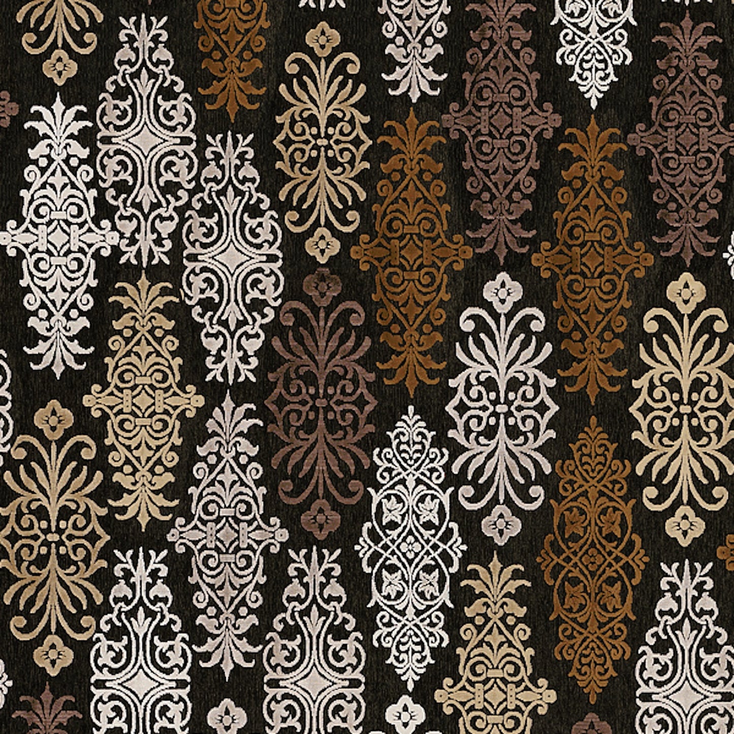 003 85094-33651,85094-33652,85094-33653,85094-33654,85094-33655 | Closeup | Cynthia CYN-3801 Rug by Surya in cream, ivory, dark brown. Made from 60% viscose, 40% polyester in a unique style.