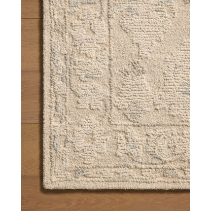 Cynthia CYN-02 Rug by Loloi in ivory, sky. Made from 80% wool, 20% cotton in a unique style.