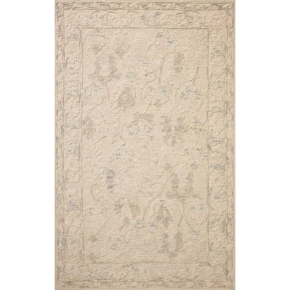 Cynthia CYN-02 Rug by Loloi in ivory, sky. Made from 80% wool, 20% cotton in a unique style.