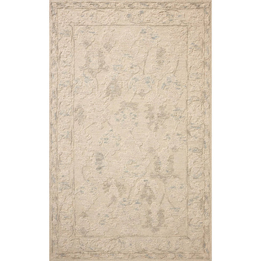 Cynthia CYN-02 Rug by Loloi in ivory, sky. Made from 80% wool, 20% cotton in a unique style.