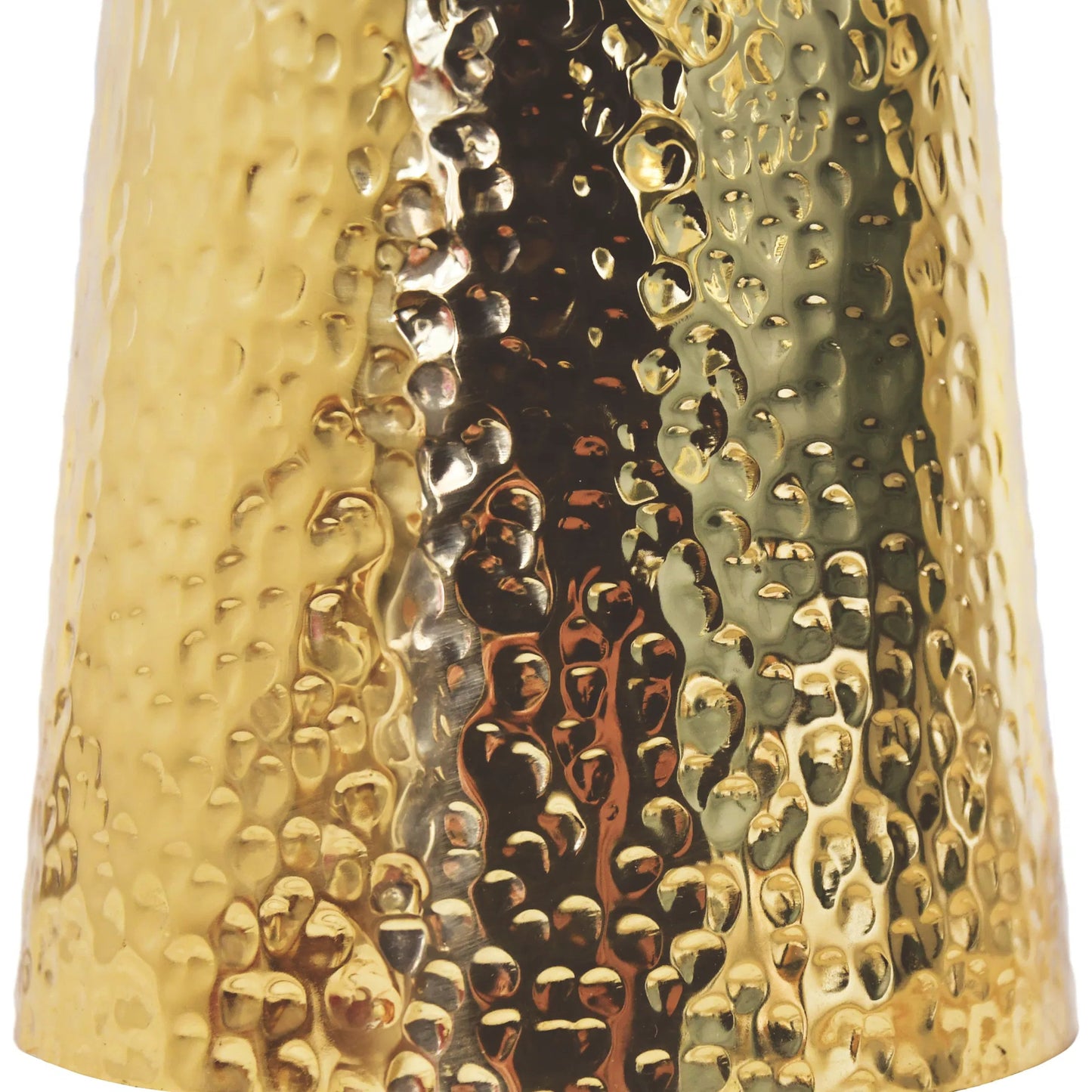 002 SI-2252742 | Closeup | Cynthia Hammered Brass Side Table by Worlds Away in brass. Made from marble, brass in a modern style.