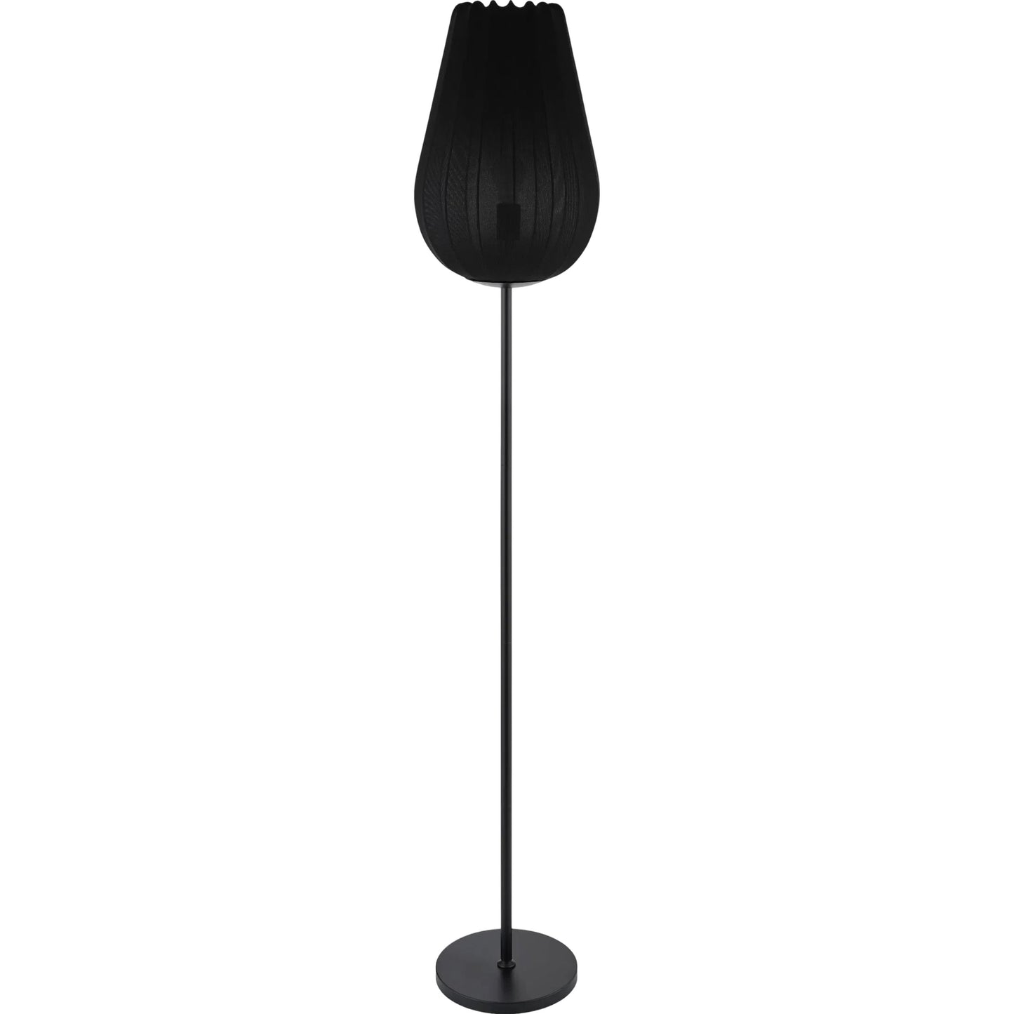 001 SI-2349606 | Primary Silo | Cayo Task Floor Lamp by Livabliss in body: black; base: black; shade: black; cord: black and painted. Made from iron, linen in a modern style.