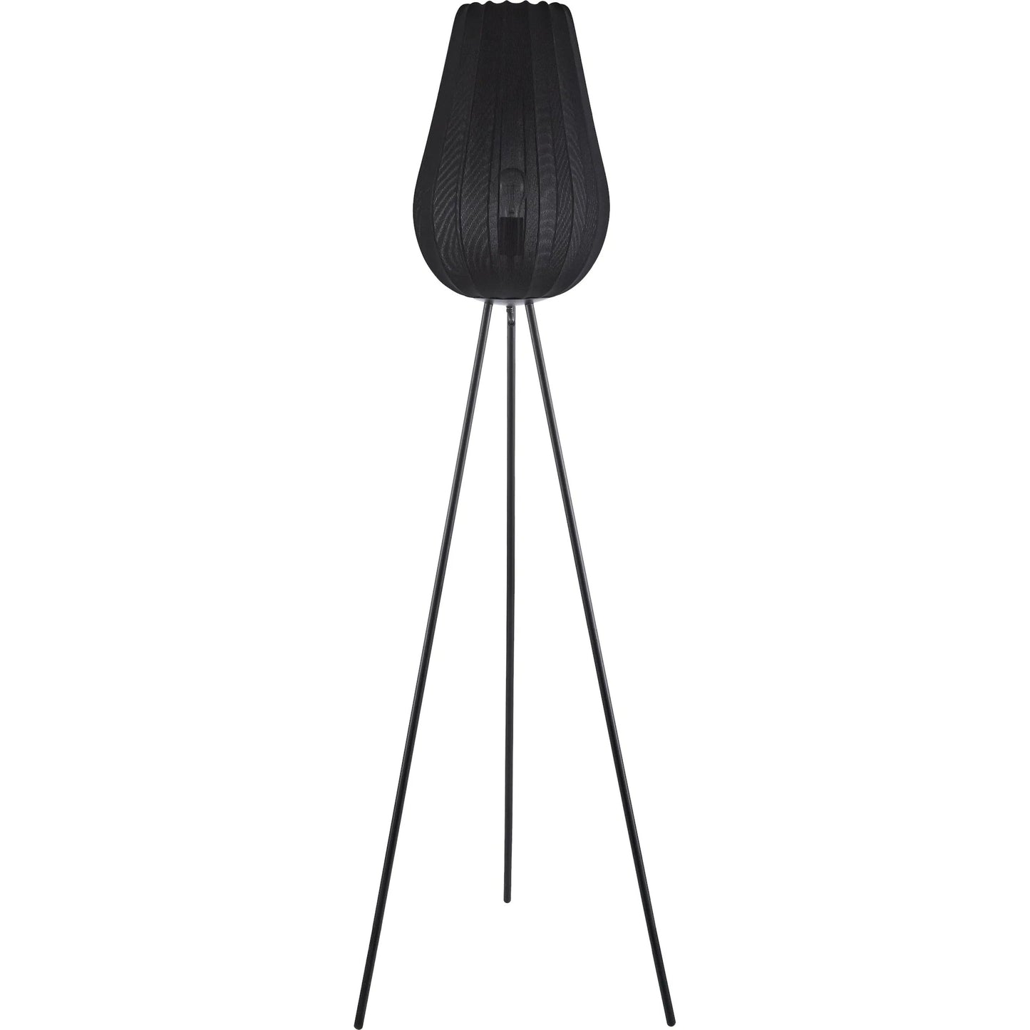 001 SI-2246093 | Primary Silo | Cayo Tripod Task Floor Lamp by Livabliss in body: black; shade: black; cord: black and painted. Made from iron, linen in a modern style.