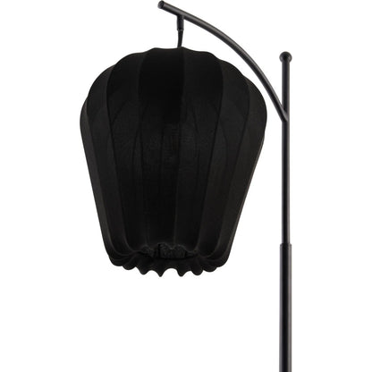 Cayo Task Floor Lamp by Livabliss in black. Made from iron, linen in a unique style.