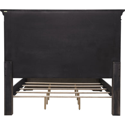 Woodbury Panel Bed by Pulaski Furniture in cowboy boots brown. Made from rubberwood in a traditional style.