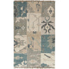 Deep Teal, Light Gray, Seafoam, Charcoal, Taupe / 5' x 8'