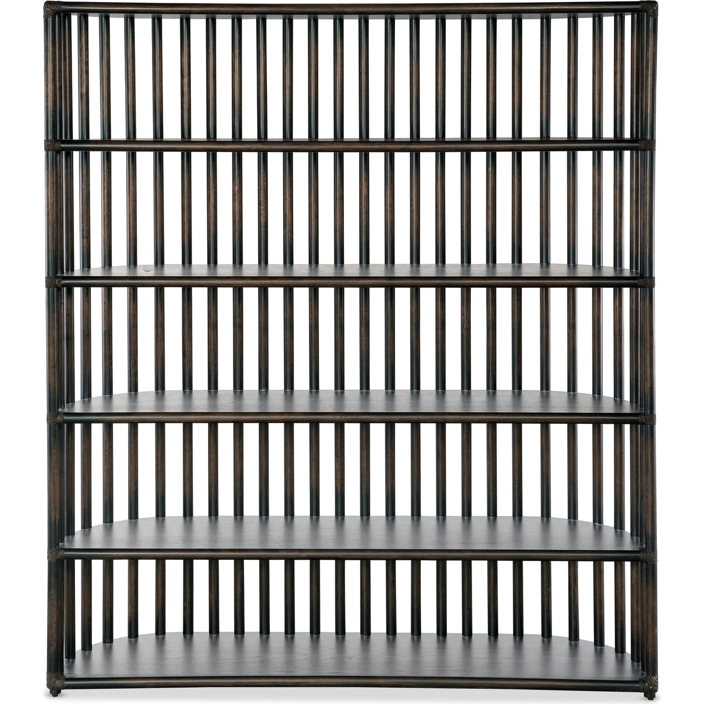 006 SI-2133701 | Additional Silo | Retreat Slatted Bookcase by Hooker Furniture. Made from oak veneers, rope in a cottage & farmhouse style.