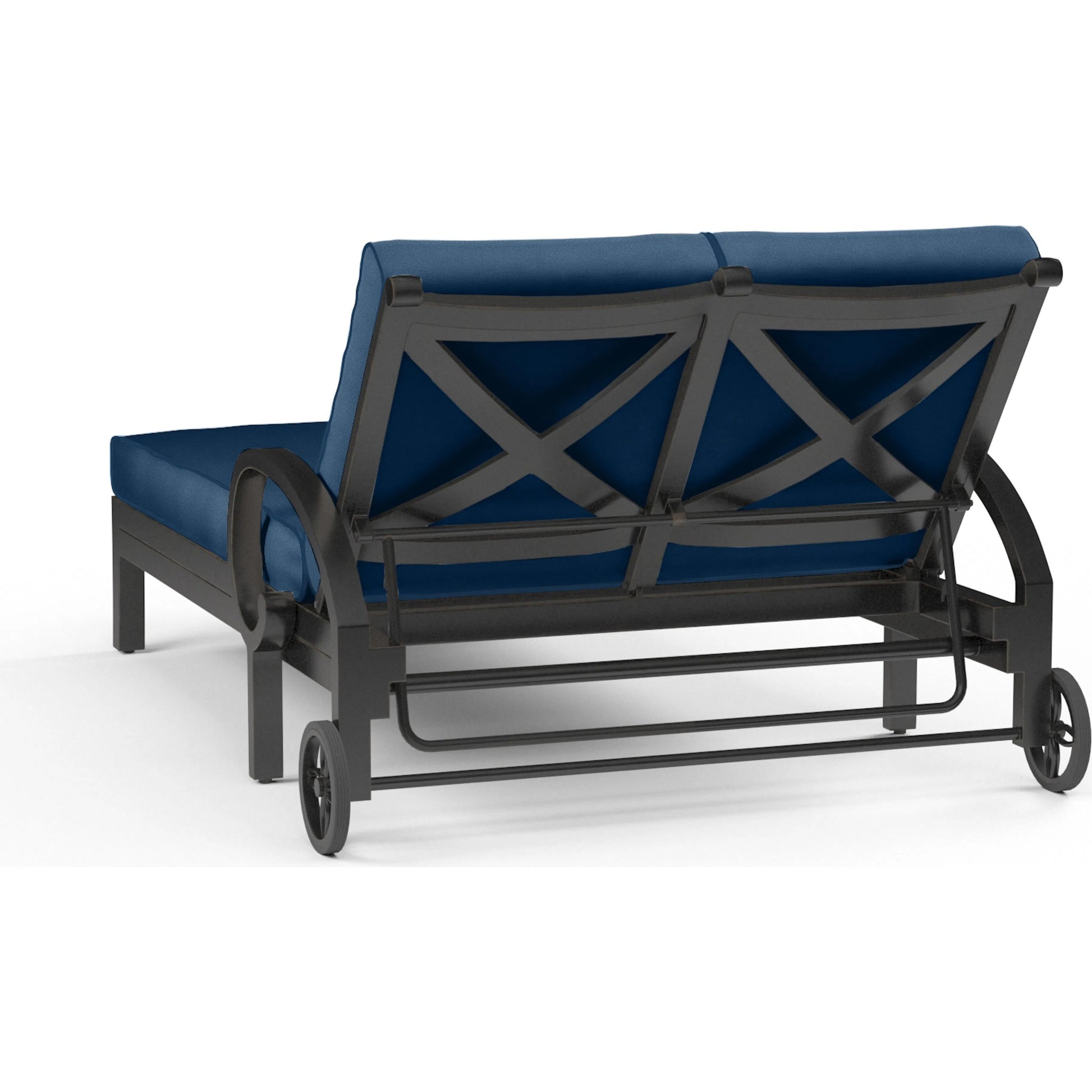 Monterey Outdoor Double Chaise by Sunset West in browns. Made from aluminum in a cottage & farmhouse style.